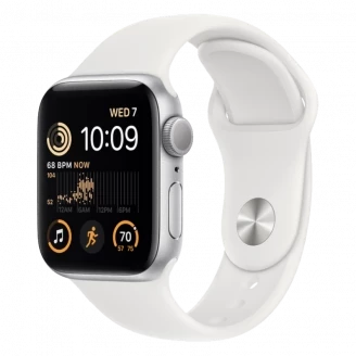 Apple Watch Series SE 2 40mm Silver Aluminum Case with White Sand Sport Band