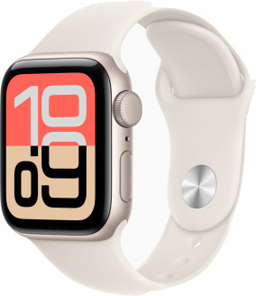 Apple Watch SE 2025 GPS 40mm Starlight Aluminium Case with Starlight Sport Loop